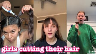 girls cutting their hair~tik tok part 2