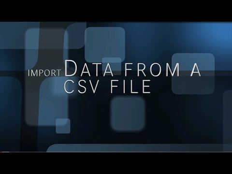 9. Importing data