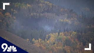 Ptarmigan Fire still burning near Silverthorne Colorado after rain and snow