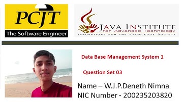 Data Base Task 03 |Create Tables Using Customized Databases | 1st Year | Java Institute|