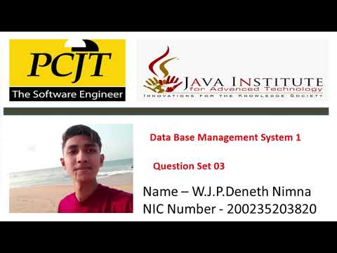 Data Base Task 03 |Create Tables Using Customized Databases | 1st Year | Java Institute|