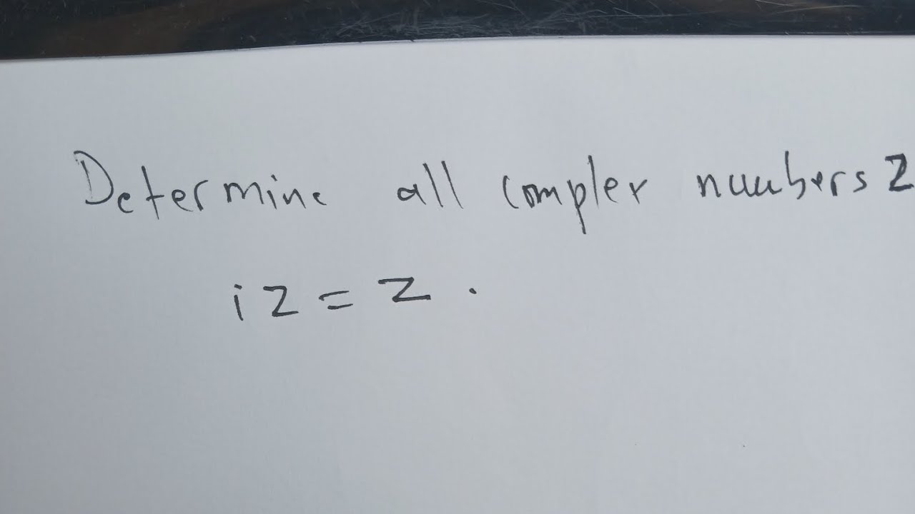 Solve the complex equation iz=z - YouTube