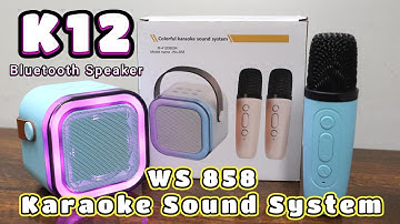 Portable Karaoke Wireless Speaker Mic K12 | WS 858 Bluetooth Speaker Review Test | USB Bluetooth