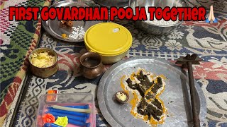 Govardhan Pooja Ritual🙏🏻 | Day 27 | #swatimonga #rajatswati #rajatbornstar #govardhanpooja