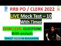 Prelims Live Mock - 10 with Timer || IBPS RRB PO/CLERK 2022 || The Learning Easel || Sakshma Sharma