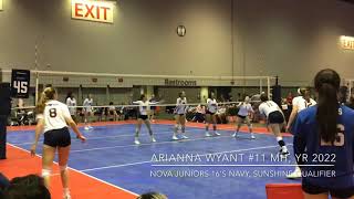 Arianna Wyant, Nova Juniors 16 Navy, Mh, Yr 2022, Sunshine Qualifier