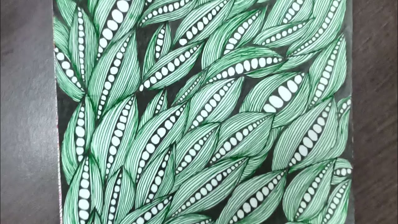 Easy Zentangle doodle art on leaves for beginners ✨🙂 Like share comment and subscribe for more🎨🖌️✨🙂