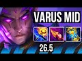 VARUS vs AHRI (MID) | 103K damage, 5k gold comeback | EUW Master | 26.5