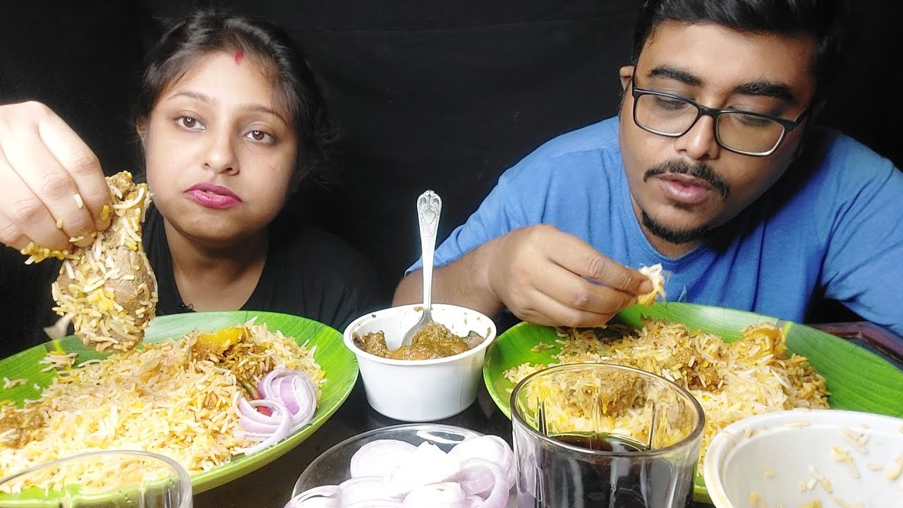Eating Show -MuttonBiriyani, ChickenBiriyani, ChickenChap, Salad #eatingshow #food #mutton #biriyani