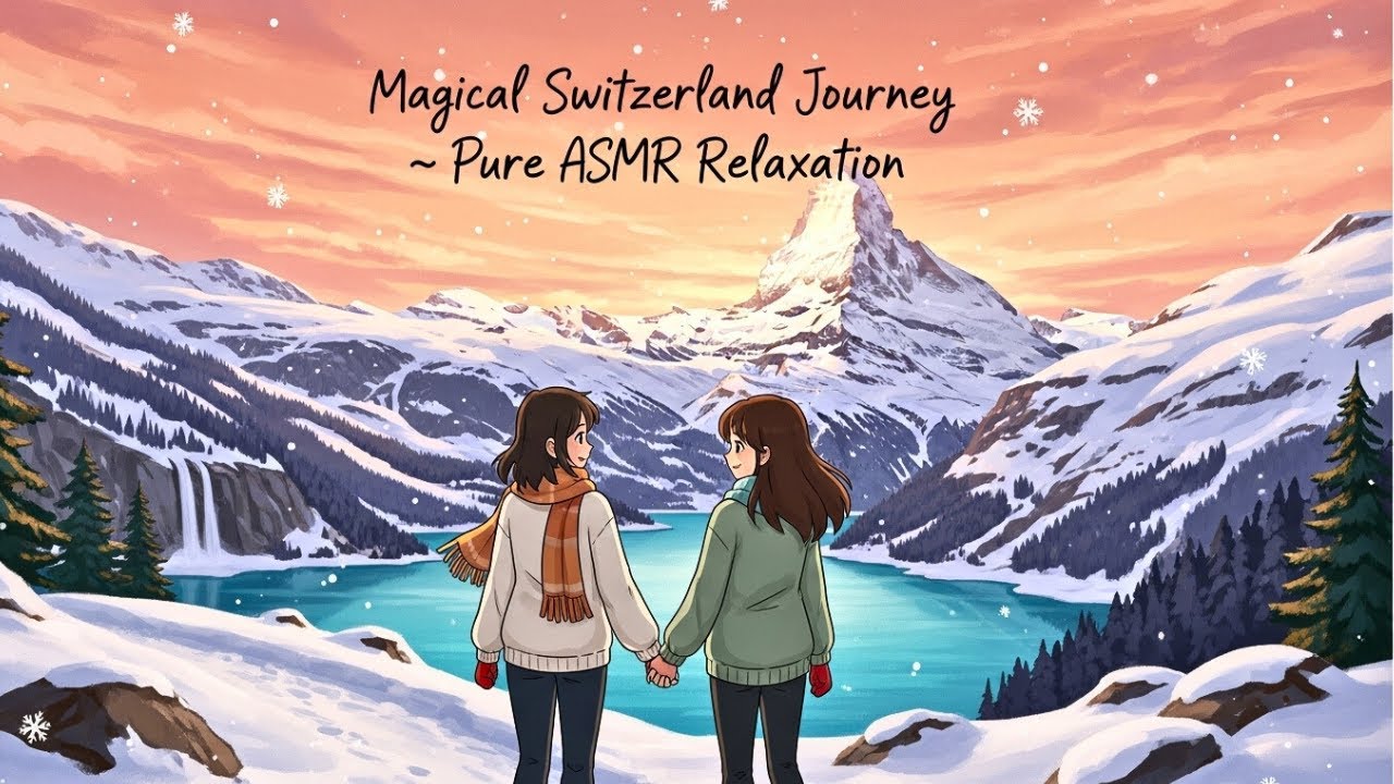 Dream Trip to Switzerland ✈️❄️ Ghibli Style ASMR | Airplane Flight (Pure Nature Sounds, No Music)