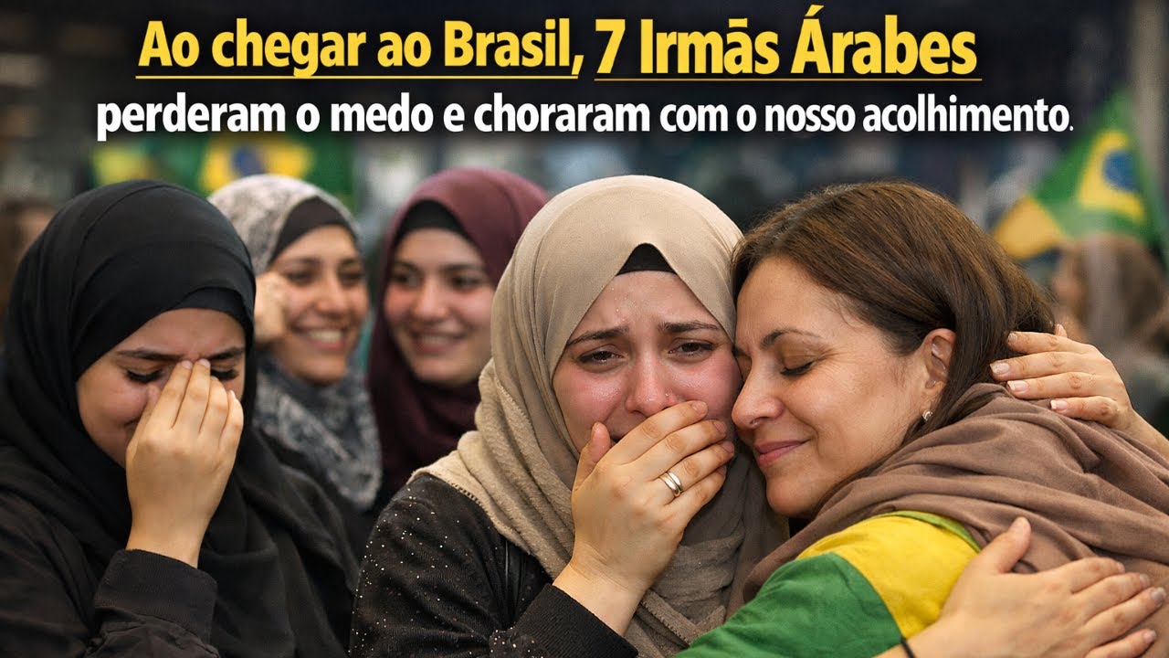 Ao chegar ao Brasil, 7 Irmãs Árabes perderam o medo e choraram com o nosso acolhimento