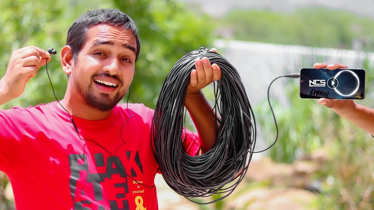 We Try World'S Longest Earphone 1200 Feet - Will It Work ?