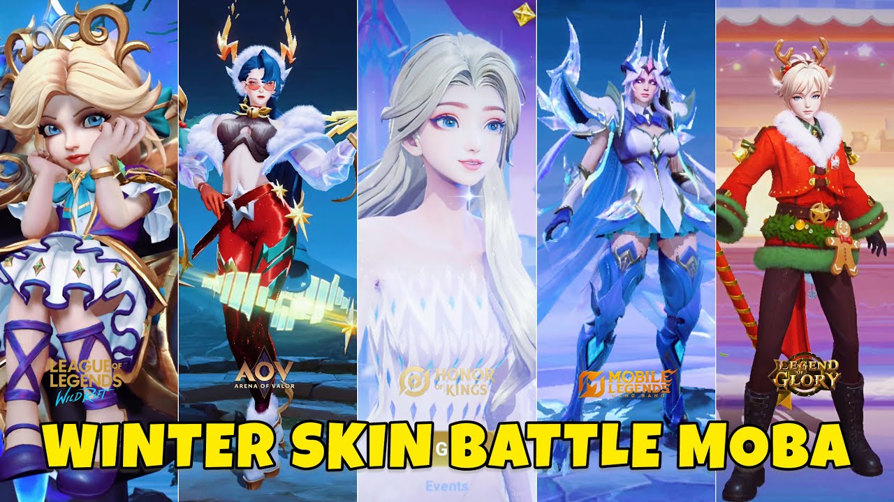 ALL Winter & Christmas Skins BATTLE | MLBB vs HOK vs AOV vs LoL Wild Rift vs LOG (Ultra HD)