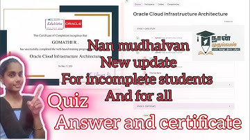 nan mudhalvan quiz new update and final  certificate ll EduVate Oracle ll ghee voice