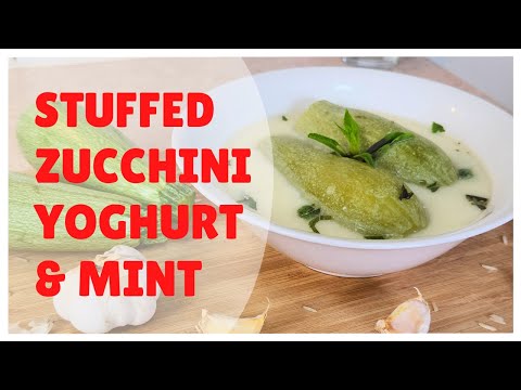 How to make stuffed zucchini in yoghurt mint and garlic sauce  kousa mashi bi labin