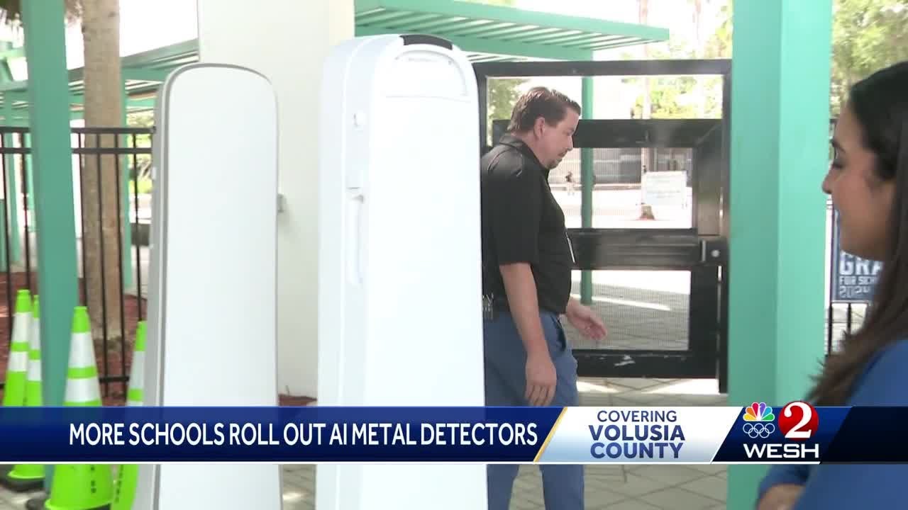 Volusia schools add AI metal detectors to more campuses - YouTube