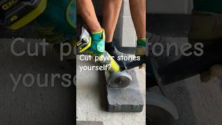 Cutting paver stones using angle grinder #diamondblade #anglegrinder #ryobi #patiopavers #diypatio