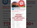 Indian Railways TTE 2023 बंपर भर्ती👍11500+ Vacancies #indianrailways #vacancies