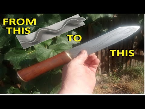 3D printed serpent in a seax. #blacksmithing #damascussteel #damascus