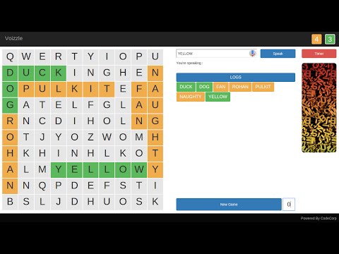Voizzle : Voice powered word search puzzle game DIY | Javascript Scrabble
