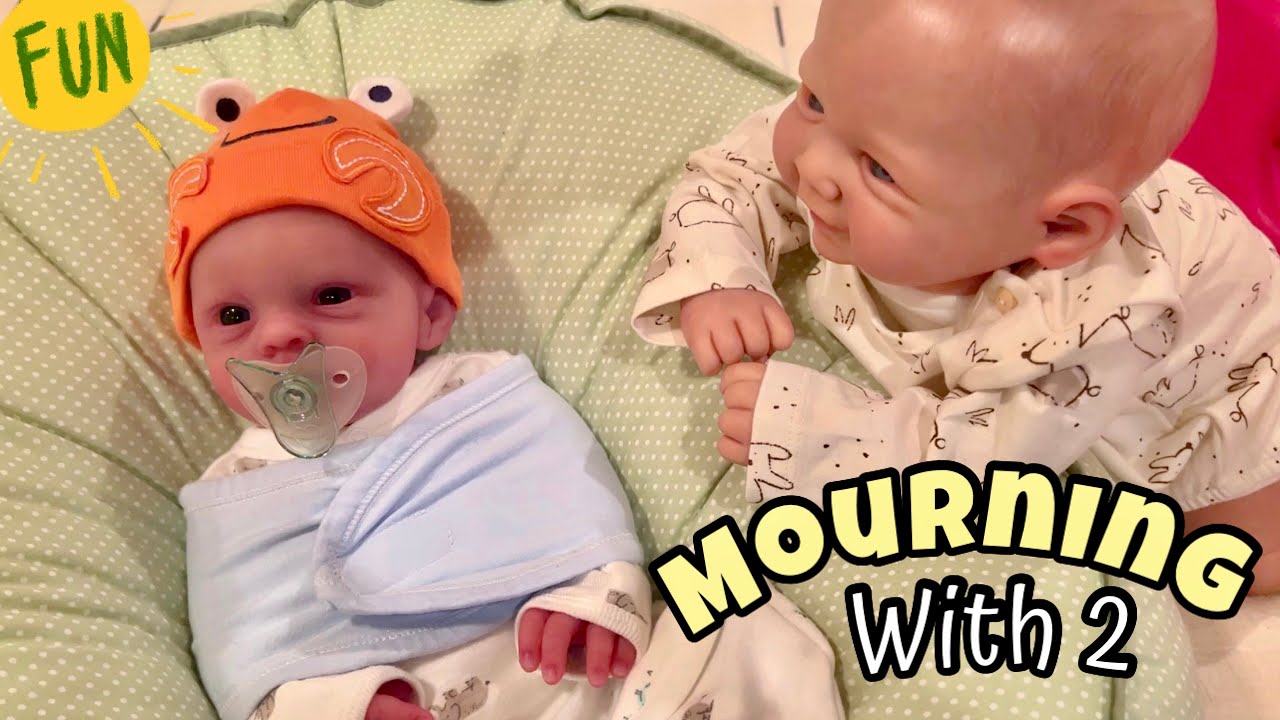 Morning routine with 2 babies under 6 months reborn siblings morning