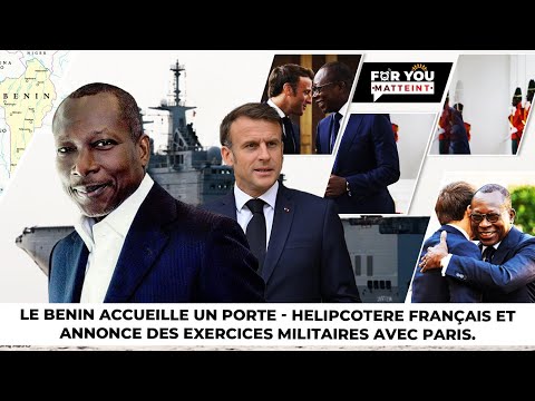 LE BENIN ACCUEILLE UN PORTE - HELIPCOTERE FRANÇAIS ET ANNONCE DES EXERCICES MILITAIRES AVEC PARIS.