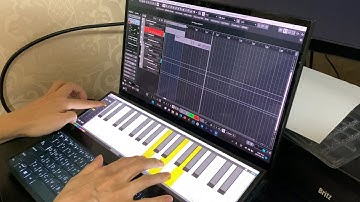 A touch MIDI keyboard for dual-screen laptops