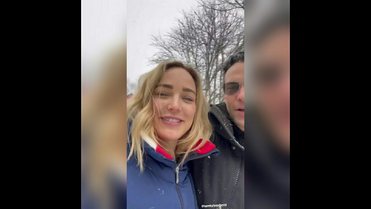 Caity lotz walks on the snow 