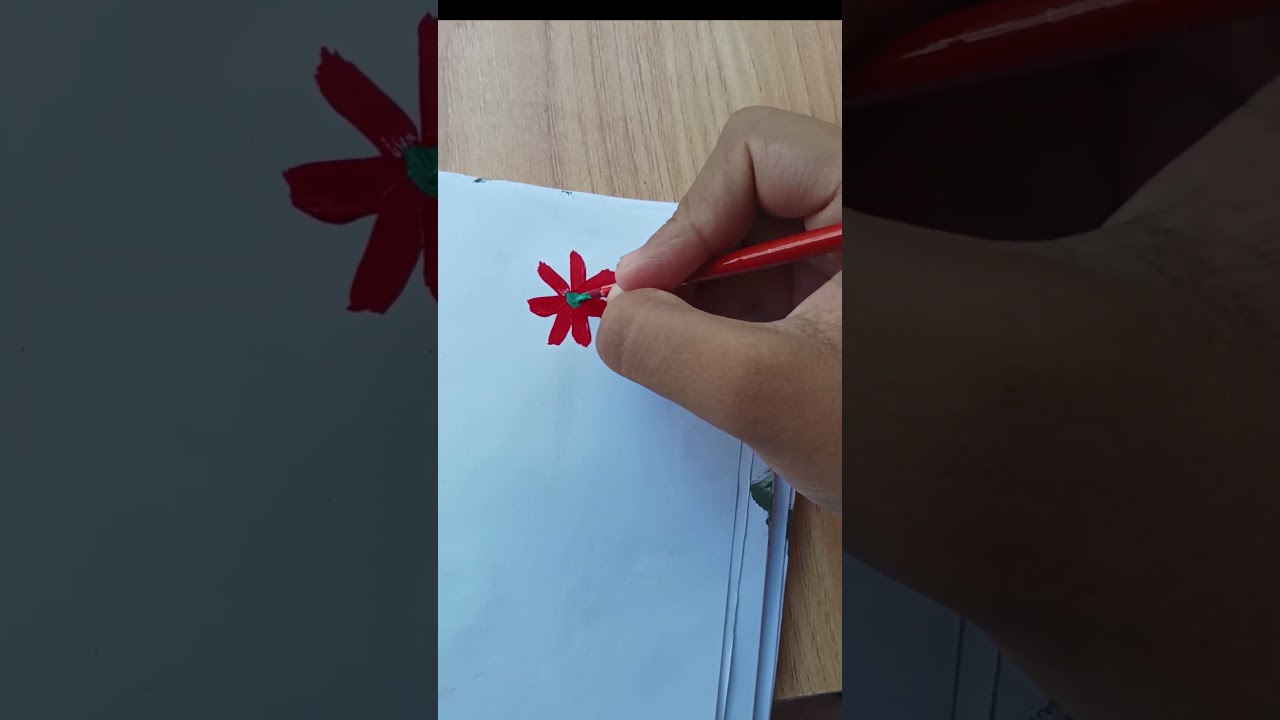 Painting flower with a paint brush tricks 