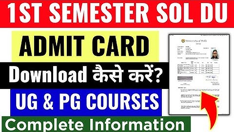 How To Download SOL 1st Semester Admit Card Dec-Jan Exam 2025-26 | DU SOL 1st Semester Hall Ticket