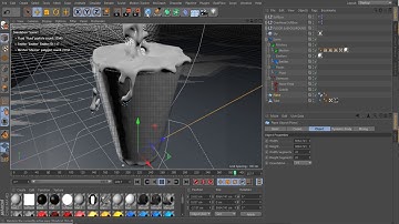 Falling water real flow in glass using #C4D #Realflow plug in