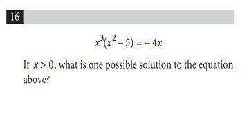 SAT Practice Test #3 Section 3: Math Test – No Calculator #16
