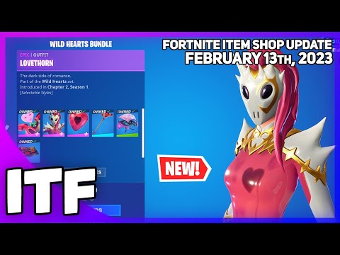 Fortnite Item Shop *NEW* WILD HEARTS BUNDLE & EARLY SHOP RESET! [February 13th, 2023] (Fortnite BR)