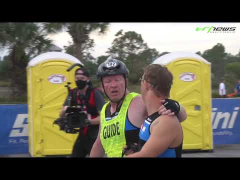 Chris Nikic finishing IRONMAN Florida 2020 as first athlete ever with the down syndrome