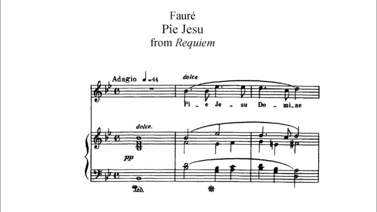 Pie Jesu (G. Faure) Bb Major Piano (Tempo about 72 BPM