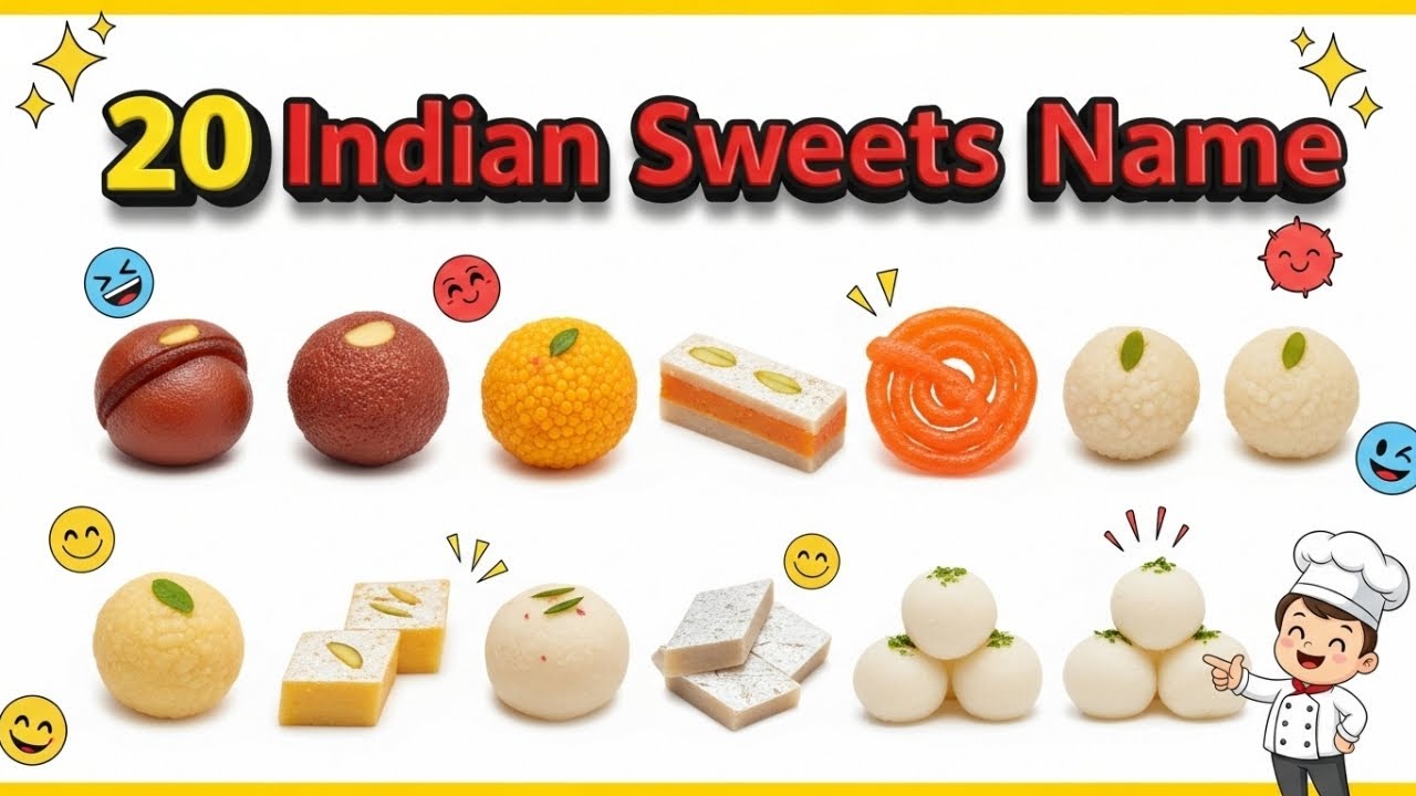 20 названий индийских сладостей | Узнайте индийские десерты для детей | Традиционные названия мит...