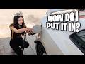 This Filipina Princess finally learns how to pump gas in America