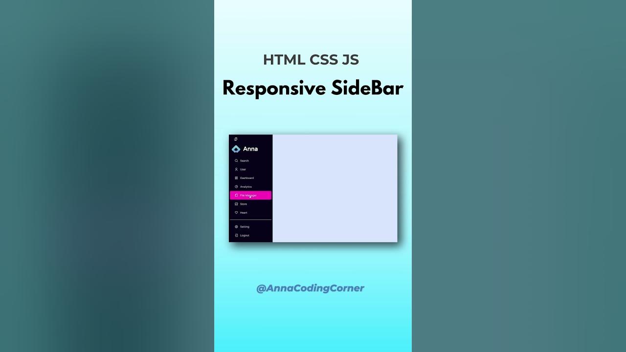 SideBar Menu | HTML CSS JavaScript - YouTube