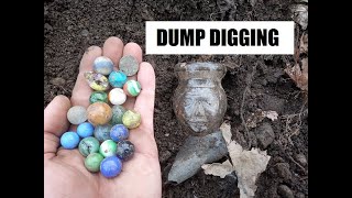 Trash Picking An Old Dump - Vintage Toy Marbles - Bottle Digging - Antiques For Free