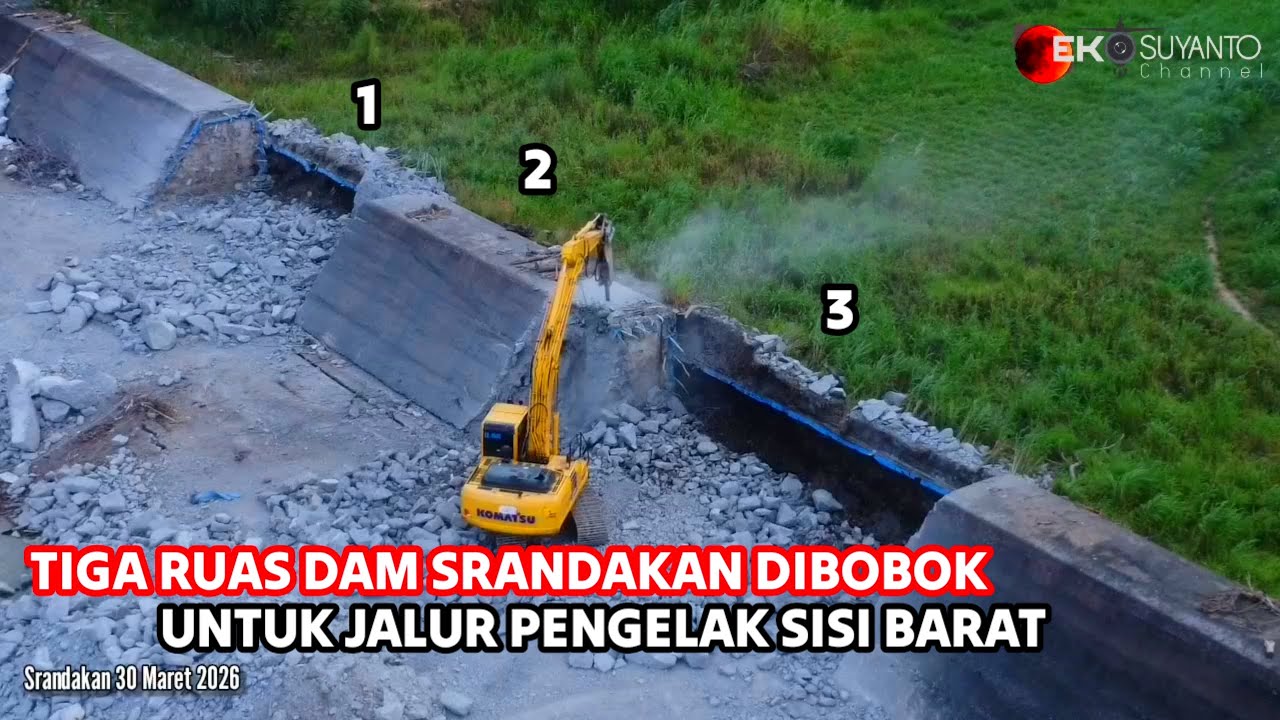 🔴 SKENARIO PENGALIHAN ARUS‼️3 Segmen Dam Srandakan di bobok  untuk jalur barat‼️Timur Mulai digarap