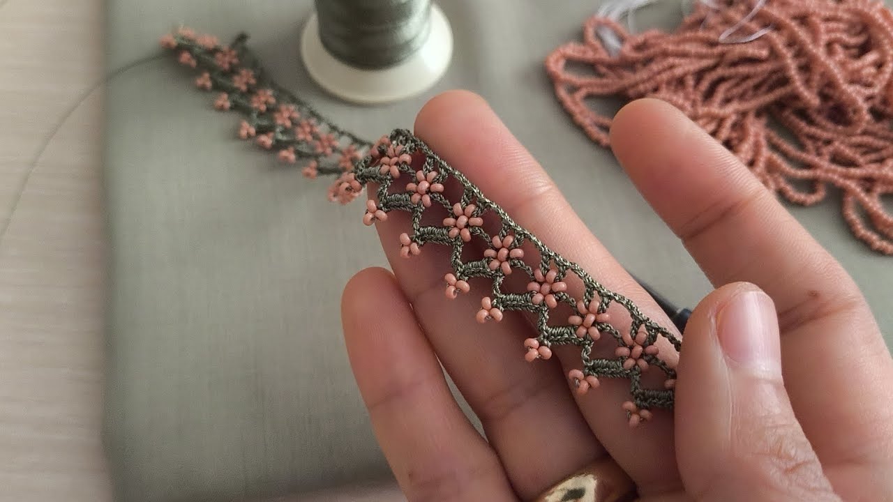 yepyeni bir model yazmadan ayrı yaptım kumboncuklu tığ oyası 169.model