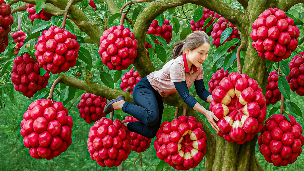 Harvesting +1000Kg Rare Giant Red Wild Custard Apples, Peel & Seed | Brewed Into Premium Wine