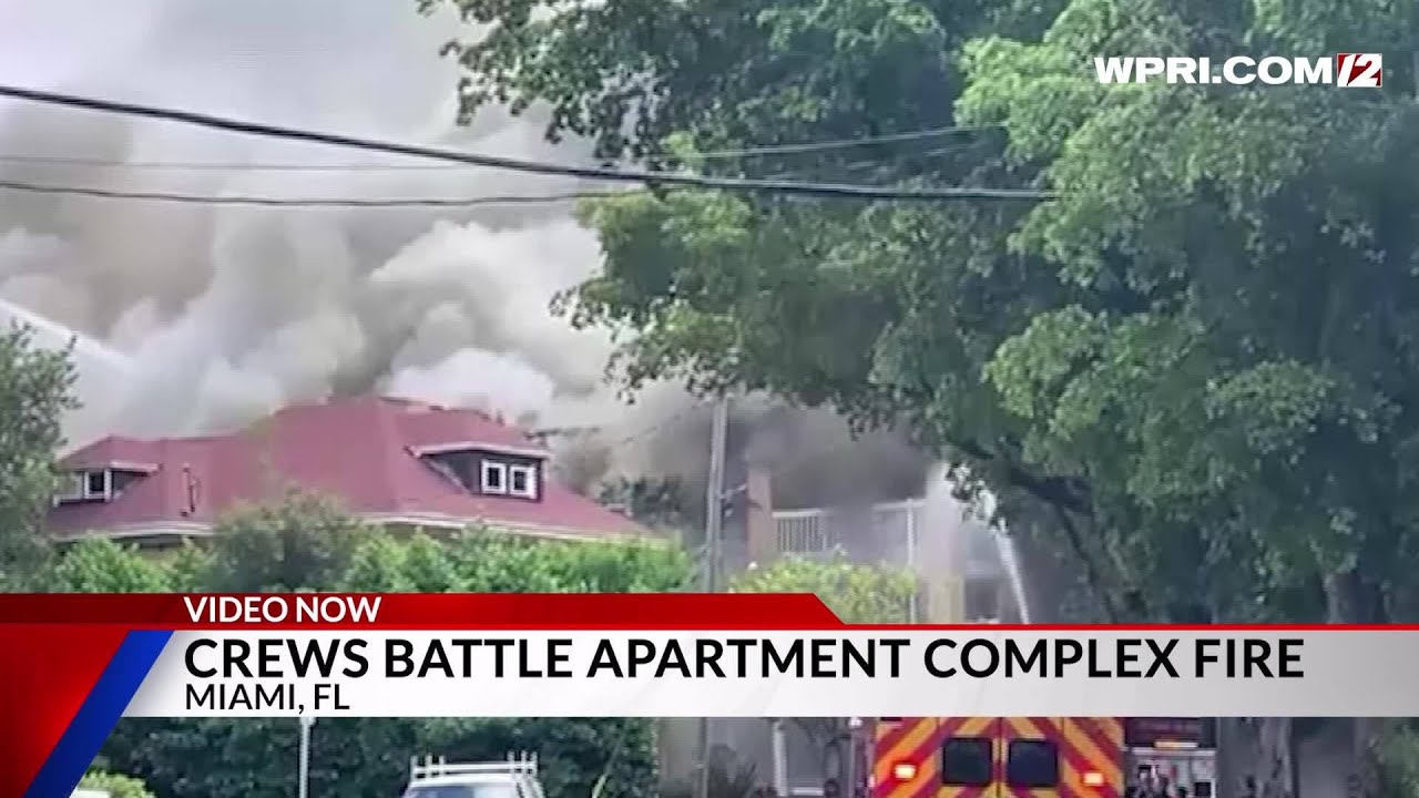 Video Now: Crews battle massive fire at Miami apartment complex ...