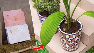 How to make Flower pot from Broken Tiles ?