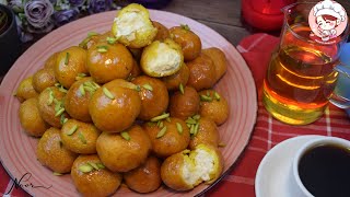 عوامة محشية بالجبنة  لقيمات بجبن الكيري لذيذة وبطريقة سهلة......Awama.. Loqaimat with Kiri cheese)