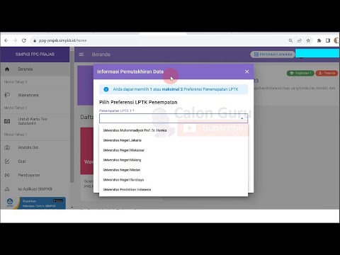 Cara Memilih LPTK/Kampus PPG dengan Memilih Preferensi LPTK Penempatan PPG Prajabatan 2023