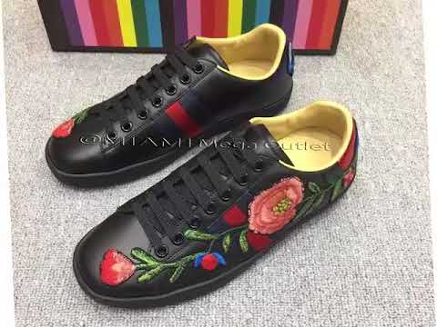 gucci ace embroidered sneaker black