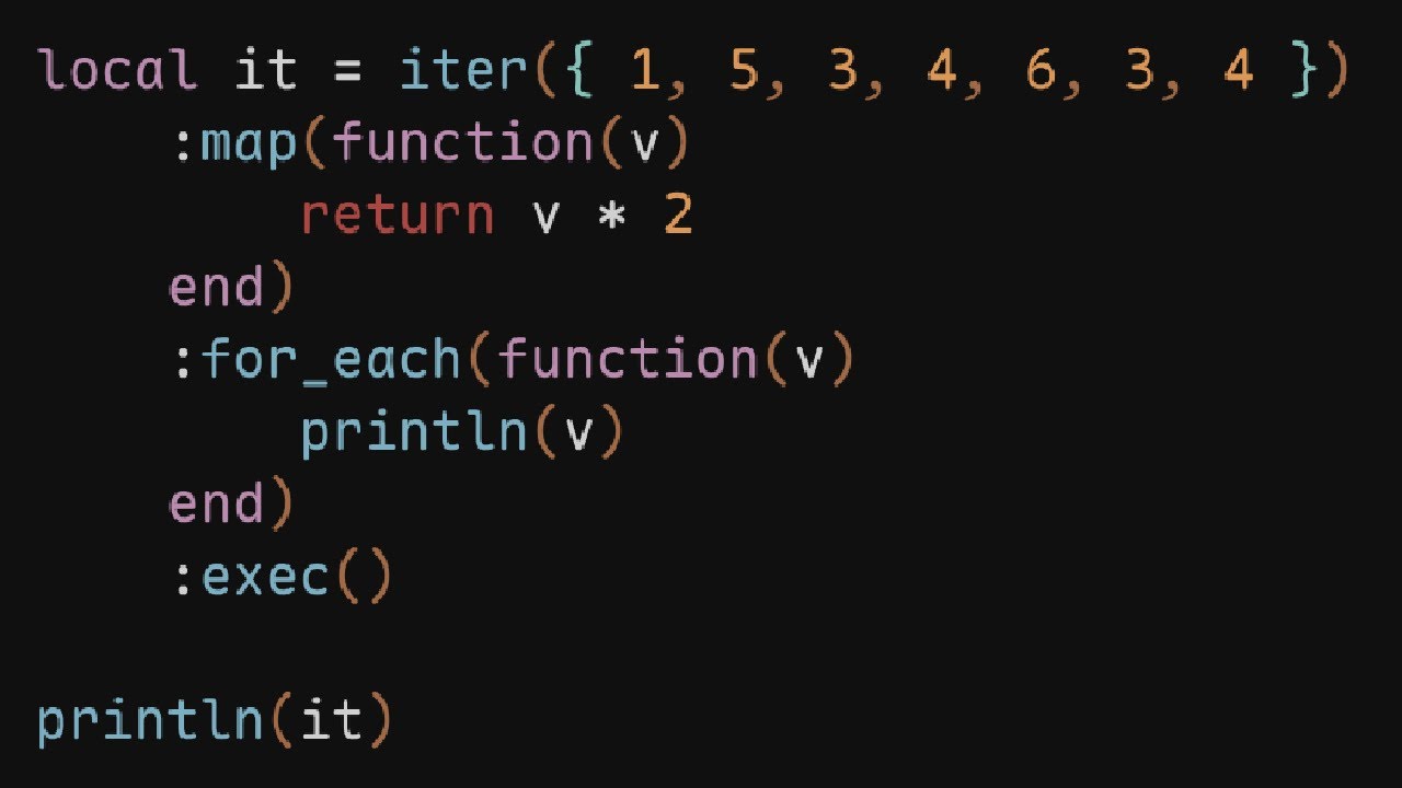 pretending lua is rust by adding iterators - YouTube