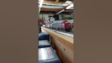 Marklin analog DB 1147 long freight train yard pass by