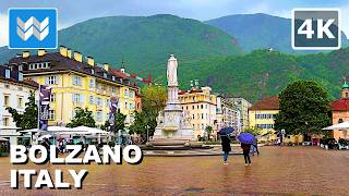 [4K] Rainy Day in Bolzano / Bozen Italy 🇮🇹 South Tyrol Old Town Walking Tour | Gateway to Dolomites